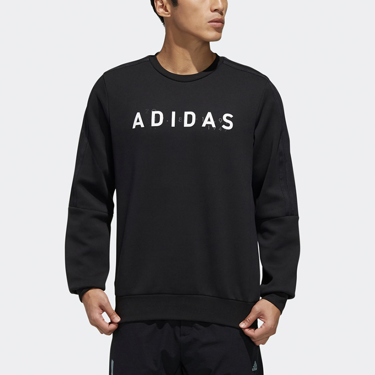 Мужское худи adidas Crewneck Sweatshirt (черное) — фото 4