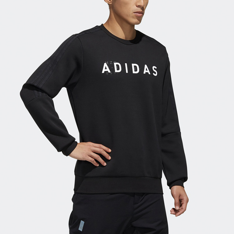 Мужское худи adidas Crewneck Sweatshirt (черное) — фото 3