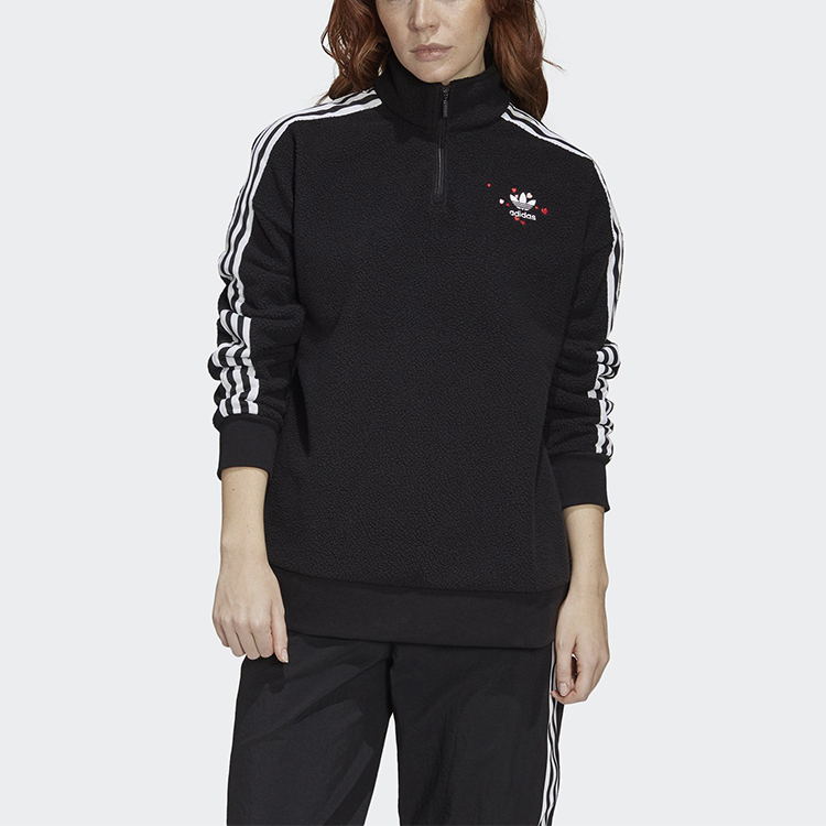 Мужская худи adidas originals Half Zip (черный) — фото 3