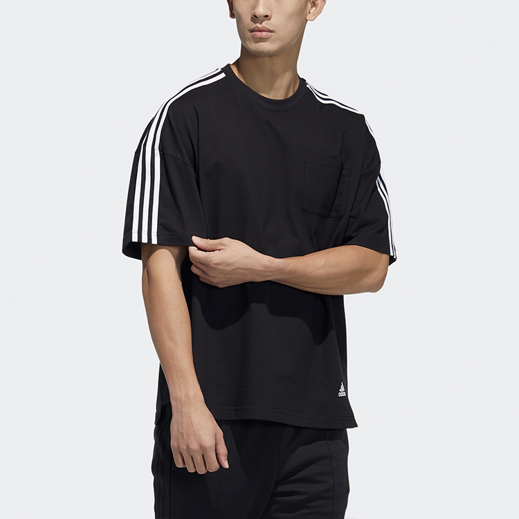 Мужская футболка adidas Lounge M Mh Loose Tee (черная) — фото 4
