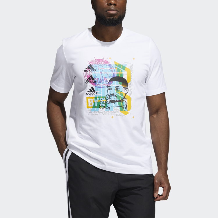 Мужская футболка adidas Dame Avatar Bye T (белый) — фото 5