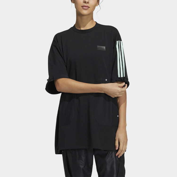 Женская футболка adidas originals Ryv Long Tee Ss (черная) — фото 2