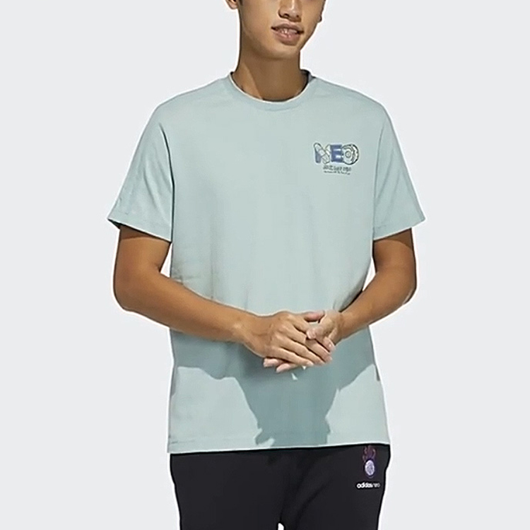 Мужская футболка adidas neo logoT (светло-зеленая) — фото 3
