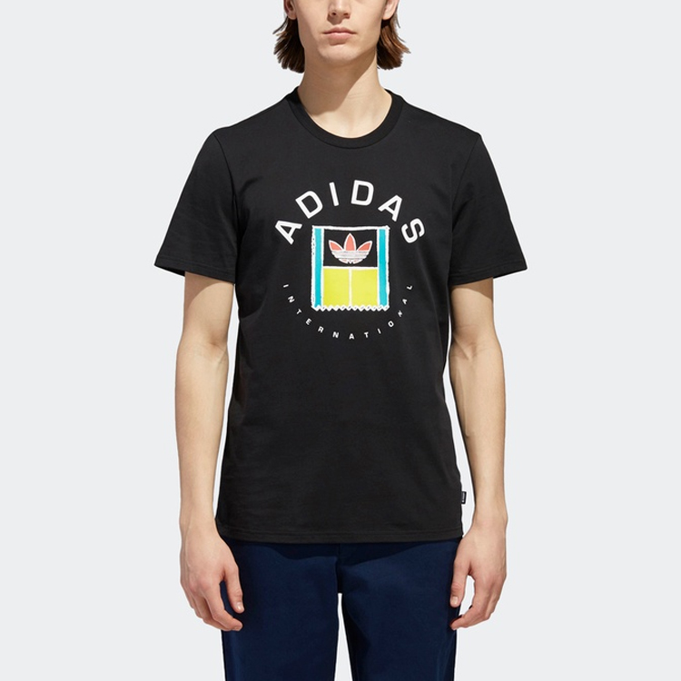 Мужская футболка adidas originals Oncourt Tee LogoT (черный) — фото 3