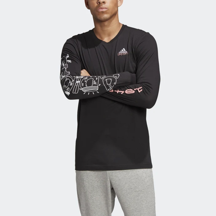 Мужская футболка adidas (черная) — фото 3