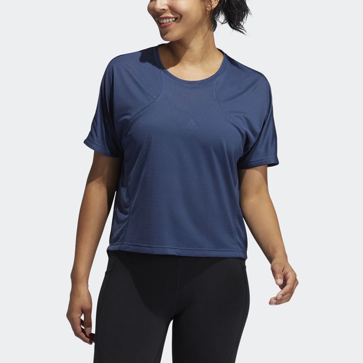 Женская футболка adidas SS21 T (темно-синяя) — фото 2