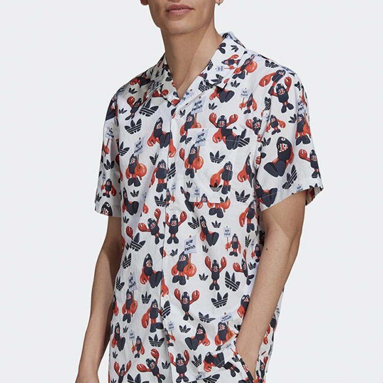 Мужская рубашка adidas originals Lobster Print (белая) — фото 3