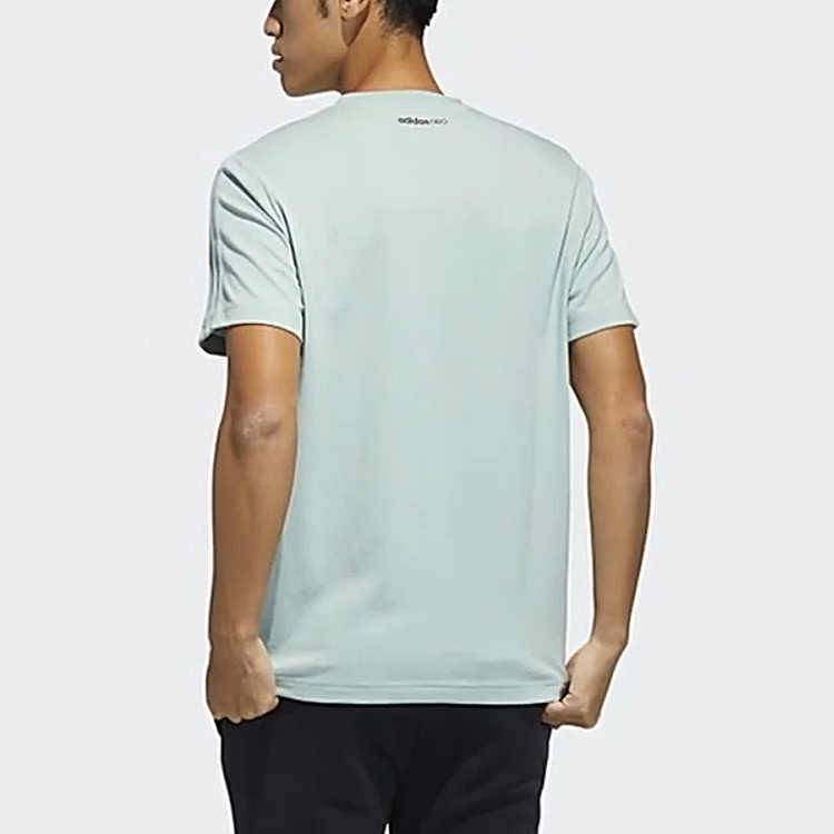 Мужская футболка adidas neo logoT (светло-зеленая) — фото 4