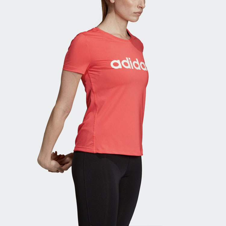 Женская футболка adidas W D2m Lo Tee (розовая) — фото 6