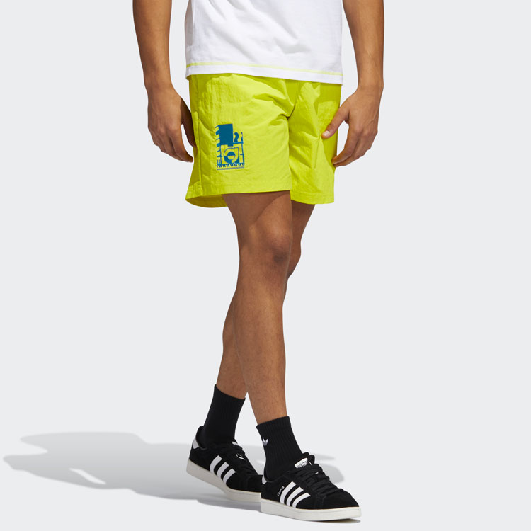 Мужские штаны adidas originals Emb Woven Short (желто-зеленые) — фото 4