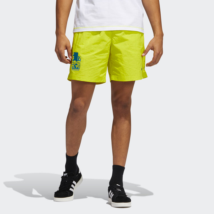 Мужские штаны adidas originals Emb Woven Short (желто-зеленые) — фото 2
