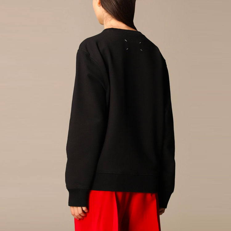 Женское худи Maison Margiela SS21 Logo (черное) — фото 4
