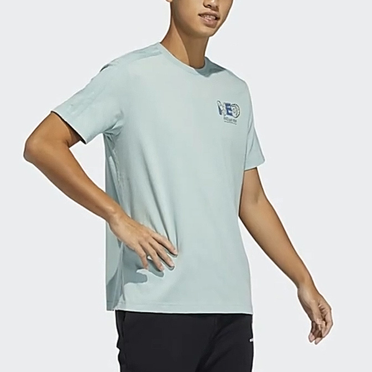 Мужская футболка adidas neo logoT (светло-зеленая) — фото 5
