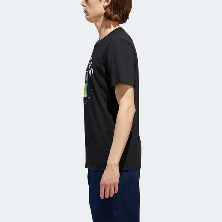 Мужская футболка adidas originals Oncourt Tee LogoT (черный) — фото 5