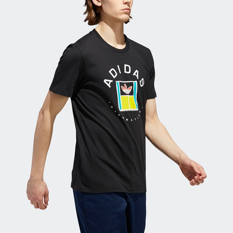 Мужская футболка adidas originals Oncourt Tee LogoT (черный) — фото 6