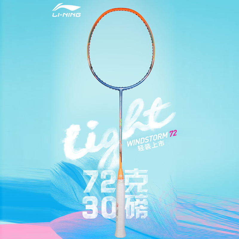 Li Ning Storm WS72 WindStorm 72 Full Carbon Badminton Rackets Control Type All around Defense Advanced Level 675MM 6UG1