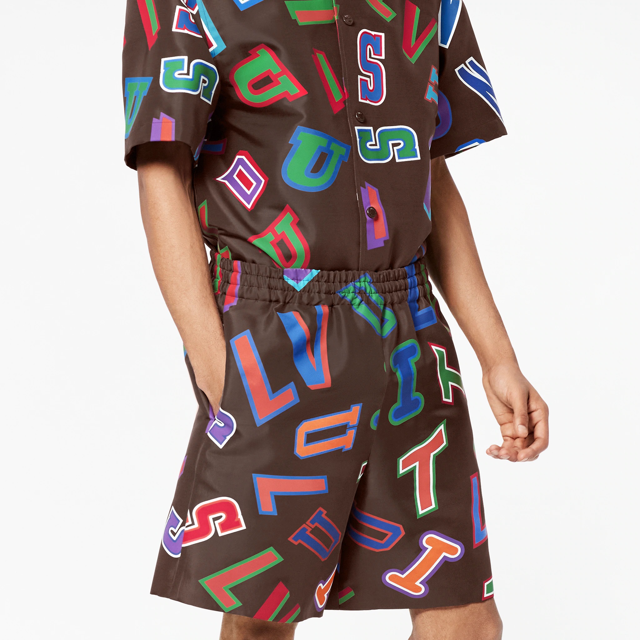 Мужские шорты Louis Vuitton x NBA Logo (глубокий коричневый) — фото 5