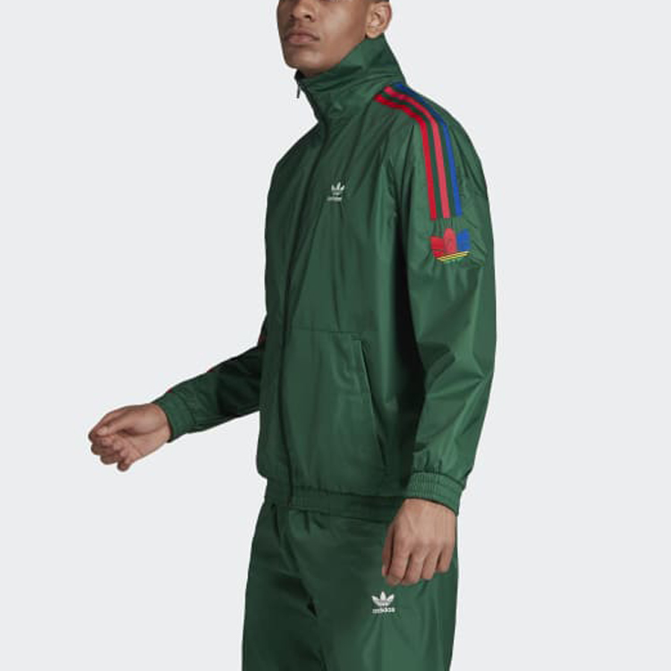 Мужская куртка adidas originals 3D Trefoil (темно-зеленая) — фото 5