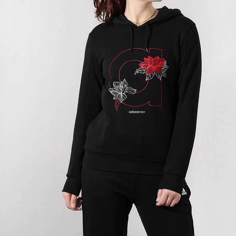 Женское худи adidas neo W Sweat Hd (черное) — фото 5