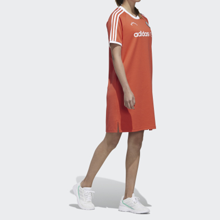 Женское платье adidas neo (светло-красное) — фото 4