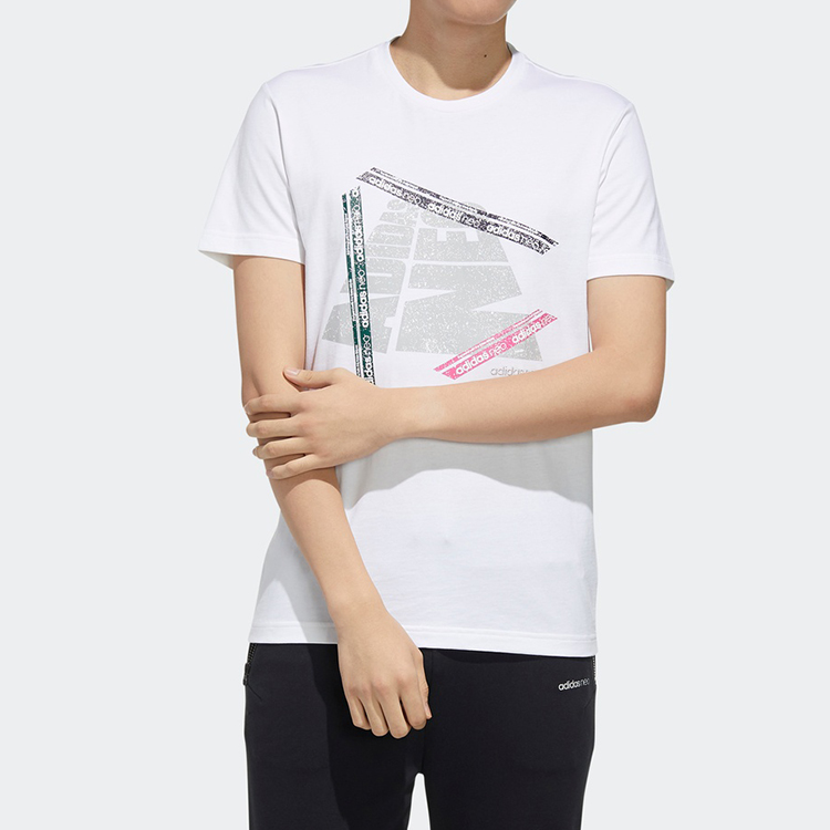 Мужская футболка adidas neo (белый) — фото 3
