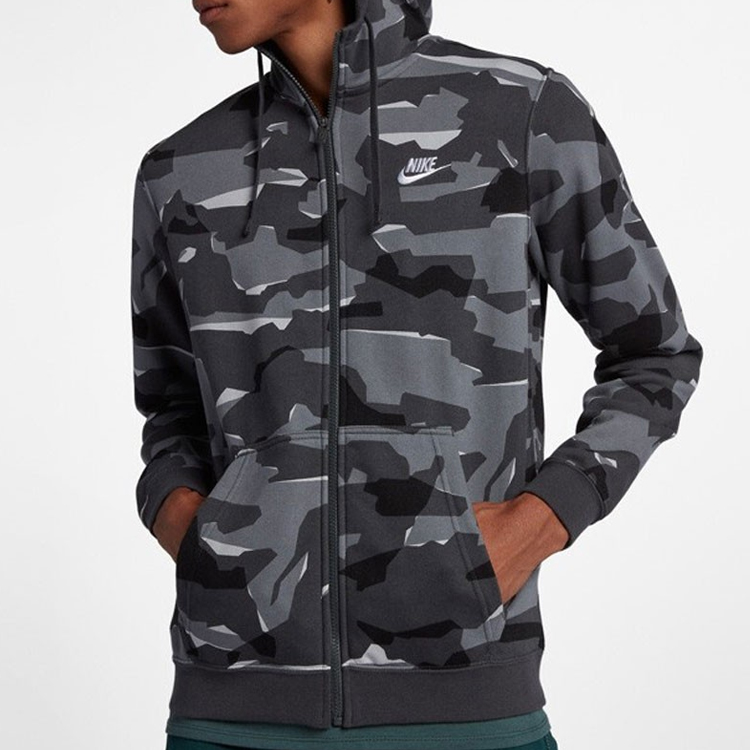 Мужская куртка Nike As Camo Jkt (серо-черная) — фото 3