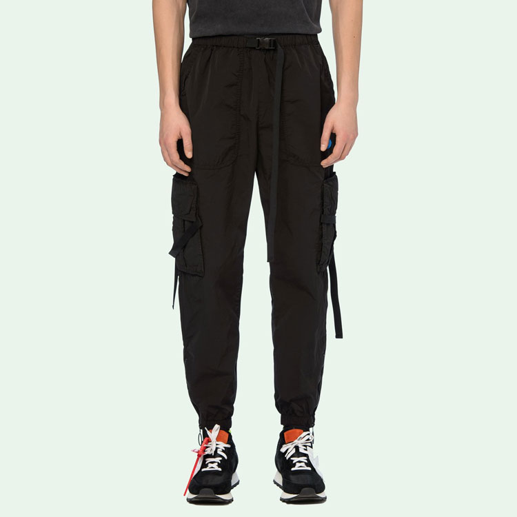 Мужские штаны OFF-WHITE FW19 Orange Cargo Pants (черные) — фото 3