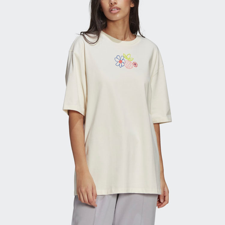 Женская футболка adidas originals T (молочно-белая) — фото 2
