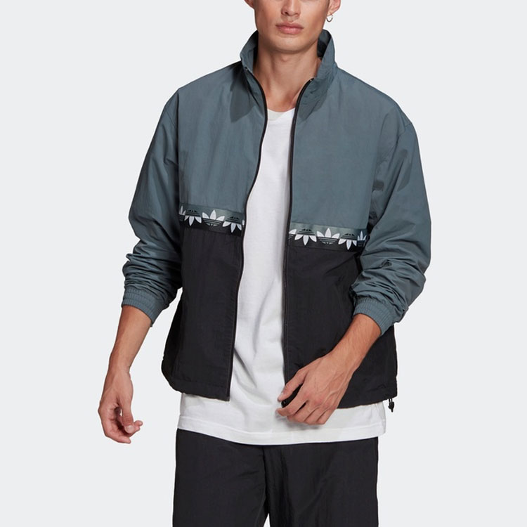 Мужская куртка adidas Originals Adicolor Slice Trf Tt (черно-синяя) — фото 3
