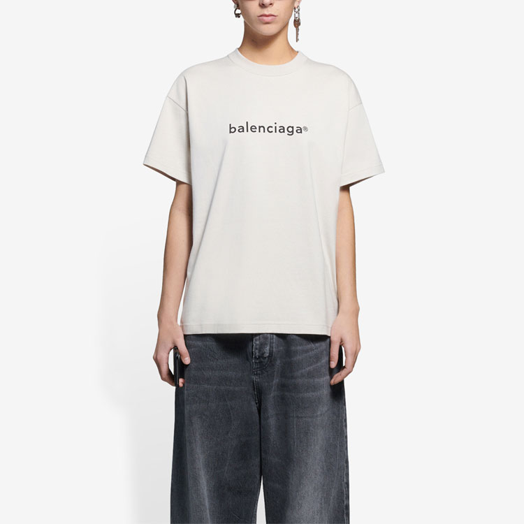 Футболка Balenciaga Logo (серая) — фото 4