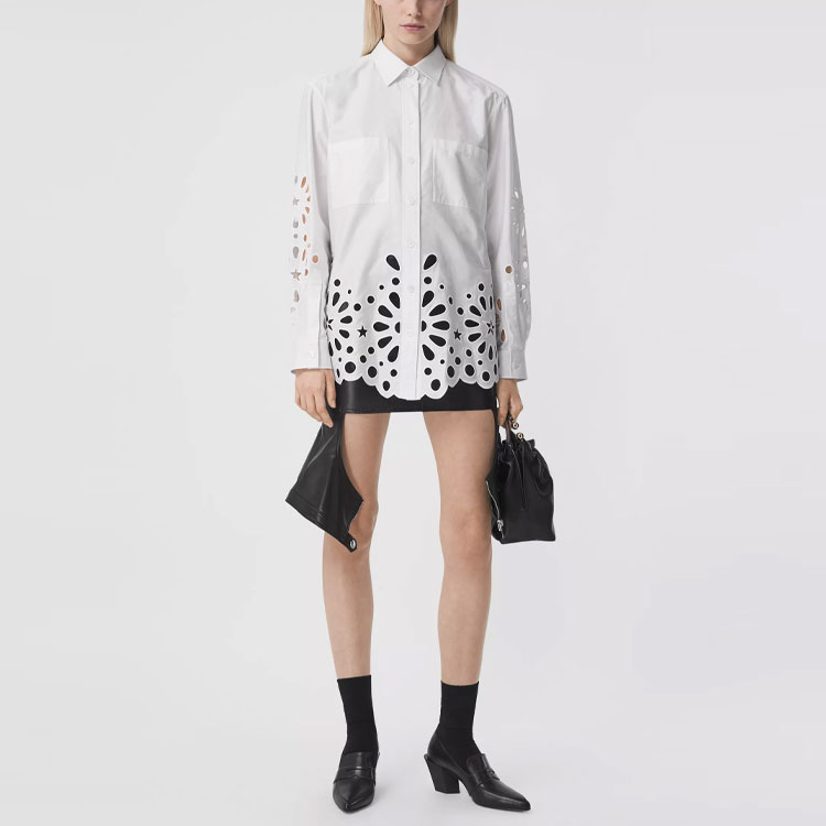 Женская рубашка Burberry (белая) — фото 3
