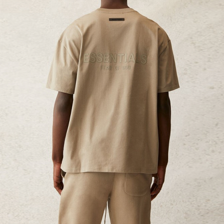 Футболка Fear of God Essentials SS21 Short Sleeve Tee Moss LogoT (оливково-зеленая) — фото 3