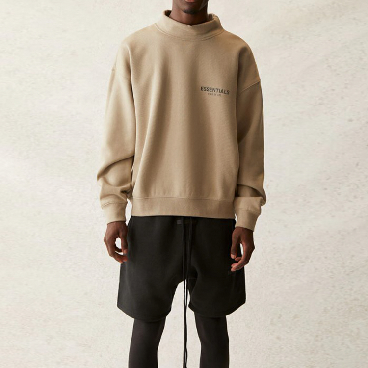 Худи Fear of God Essentials SS21 Pull-Over Mockneck Moss Logo (зеленая) — фото 3