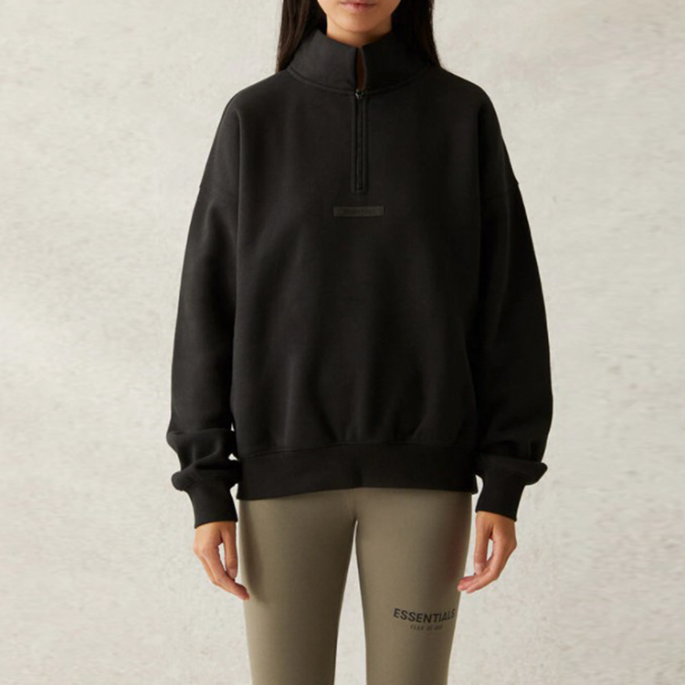 Худи Fear of God Essentials SS21 Mockneck Half Zip (черное) — фото 6