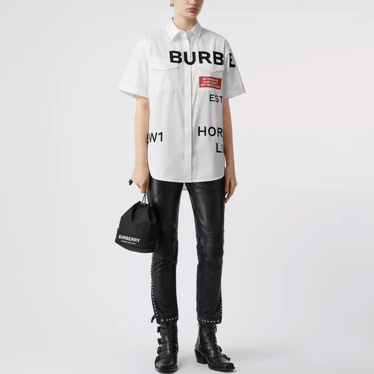 Женская рубашка Burberry (белая) — фото 5