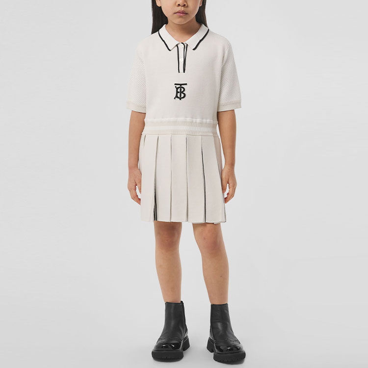 Женская футболка Burberry Polo (бежевая) — фото 3