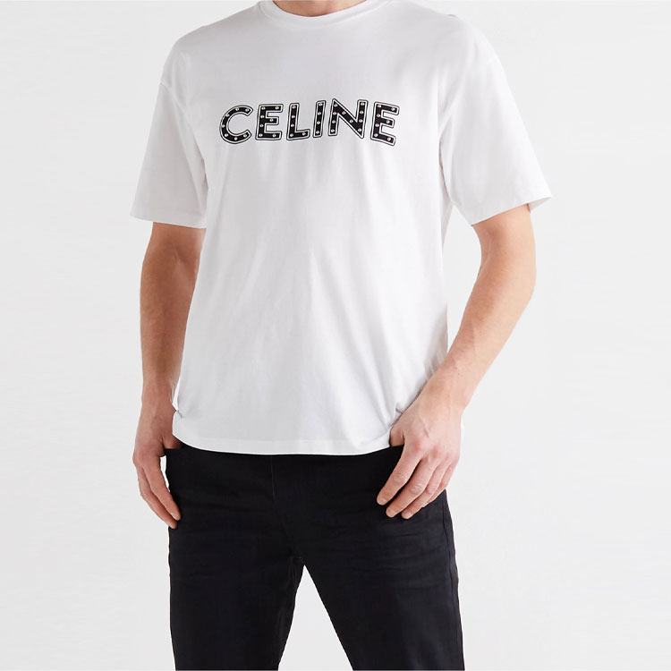 Мужская футболка CELINE (белый) — фото 3