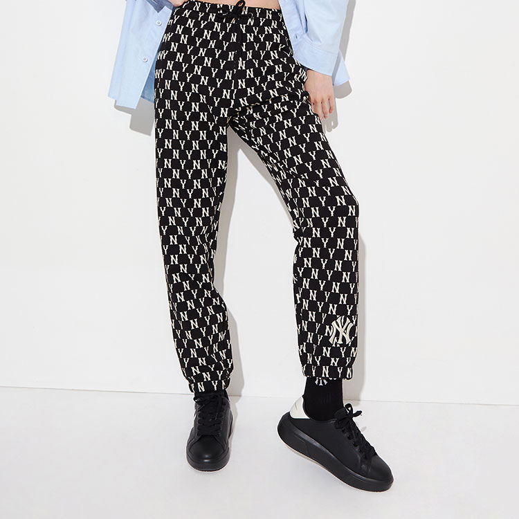 MLB Old Flower Sports Pants Unisex Black Moderate