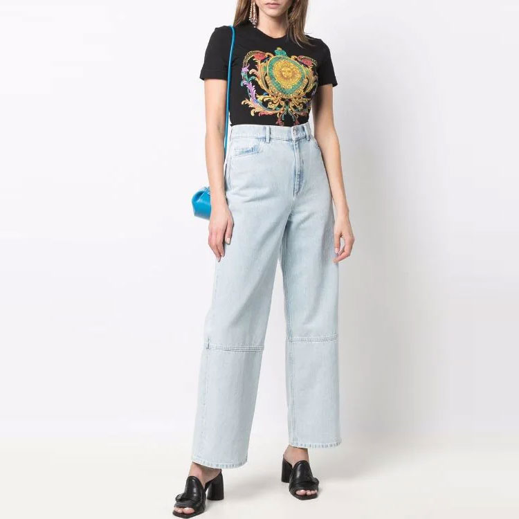 Женская футболка Versace Jeans Couture SS22 T-Shirt (черная) — фото 2