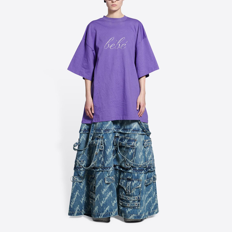 Женская футболка Balenciaga SS22 (фиолетовая) — фото 3