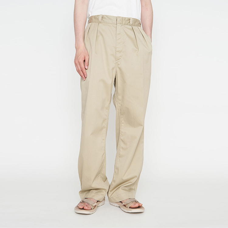 Штаны nanamica SS22 Double Pleat Pants (хаки) — фото 2