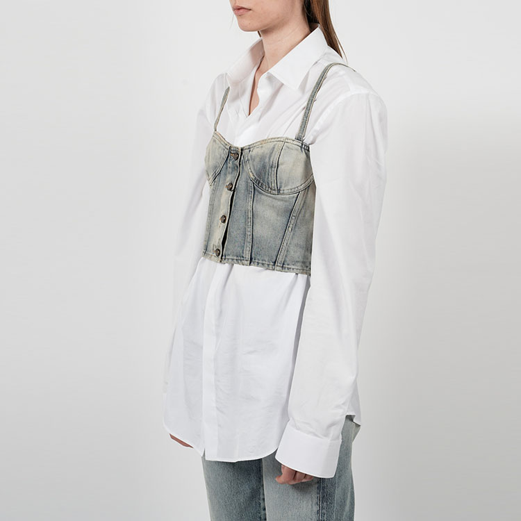 Женская одежда SAINT LAURENT SS22 (голубая) — фото 3