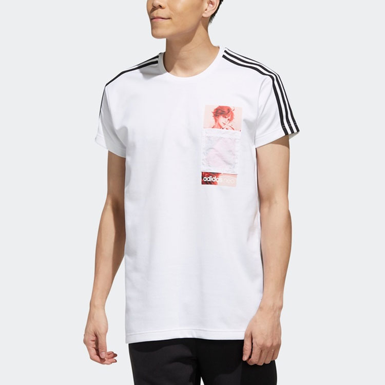Мужская футболка adidas neo (белая) — фото 3