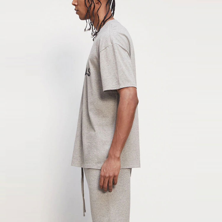 Футболка Fear of God Essentials FW20 T-Shirt Heather Oat LogoT (овсяный) — фото 3