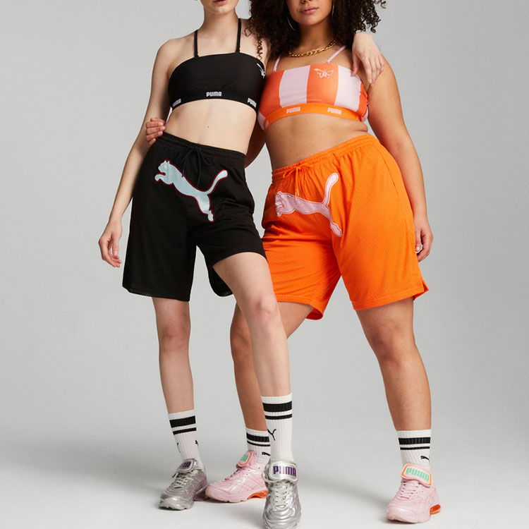 Женские шорты PUMA x DUA LIPA (оранжевые) — фото 3