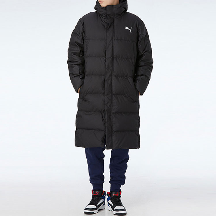Мужская куртка PUMA Long Oversized Down logo (черная) — фото 4