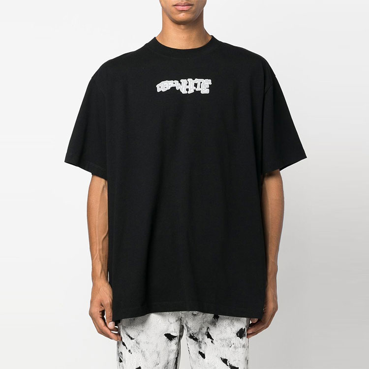 Мужская футболка OFF-WHITE LogoT (черная) — фото 2