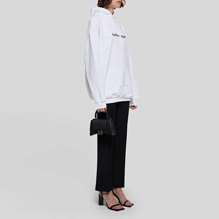 Женское худи Balenciaga Logo (белое) — фото 3