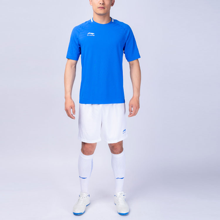 Li Ning Soccer Jersey Sets Men’s Crystal Blue/Standard White Moderate Straight Fit