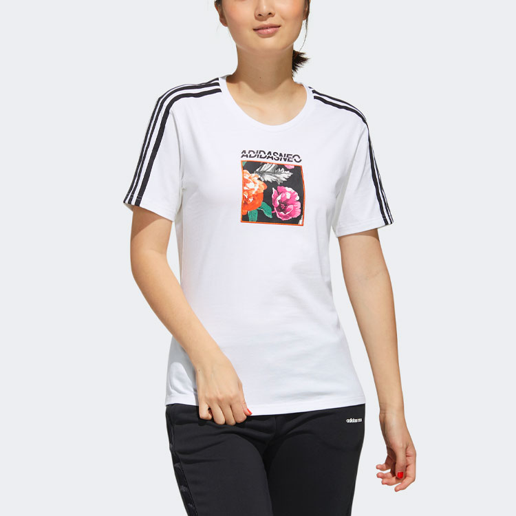Женская футболка adidas neo (белая) — фото 3